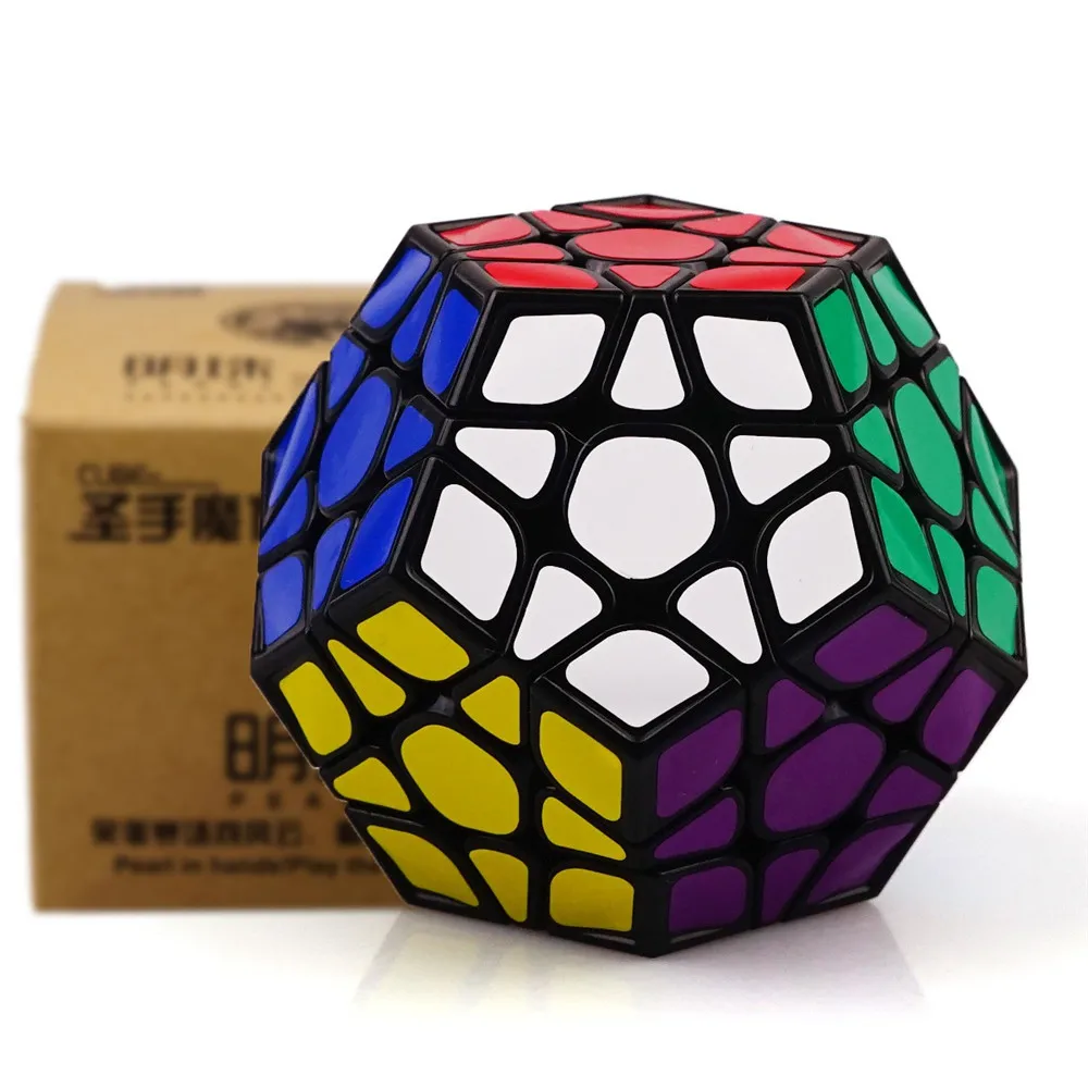 ShengShou MingZhu 3x3x3 Megaminx безопасный АБС пластик Интеллектуальный Магический кубик ультра-Гладкий 3x3 кубар-Рубик на скорость детские игрушки подарок - Цвет: Черный