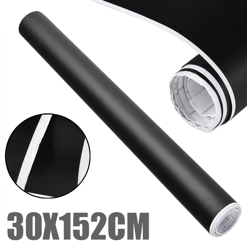 1pc 30x152cm Flexible Bubble-Free Sticker Black Matt Car Wrapping Foil Film for Whole Car Decoration