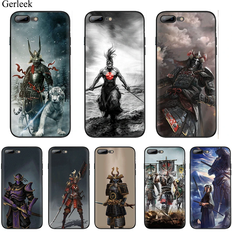 

Japanese warrior Phone Case Cover for iPhone 11 Pro X XS XR Max iPhone 7 8 6 6s Plus 5 5S SE Cute