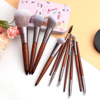 

11Pcs Red Wooden Foundation Makeup Brushes Set Flame Brush Eye Shadow Lip Blend Cosmetic Powder Makeup brush