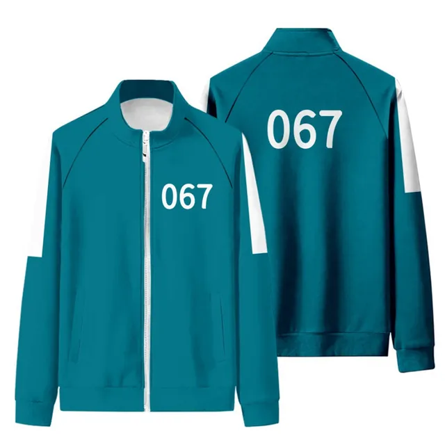 Squid Game Sportswear Cosplay Li Zhengjae Costume Coat 456 067 Jacket 001 Zipper Adult Autumn Cotton Sweater Hoodie 067  jacket