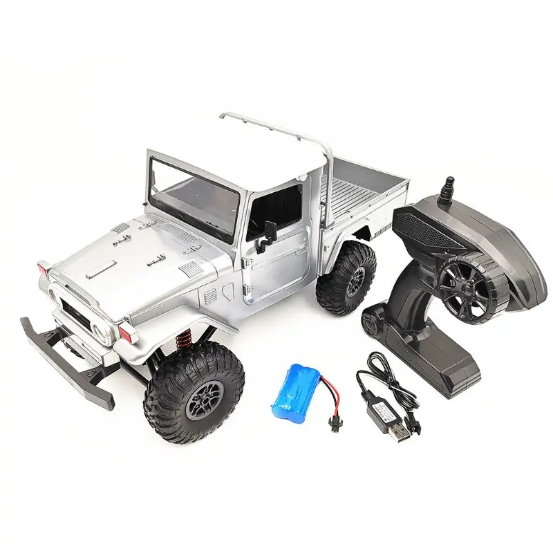 Серебристый MN модель MN-45 RTR 1/12 2,4 г 4WD несколько цветов Rc автомобиль и светодиодный свет гусеничный альпинистский внедорожный грузовик для мальчиков Дети Y51E - Цвет: Серебристый