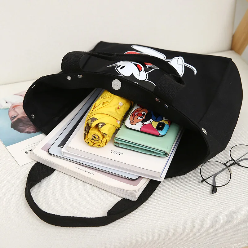 Disney женская сумка на плечо модная Холщовая Сумка Микки Маус дамская сумка большая емкость Минни Повседневная сумка на плечо шоппер