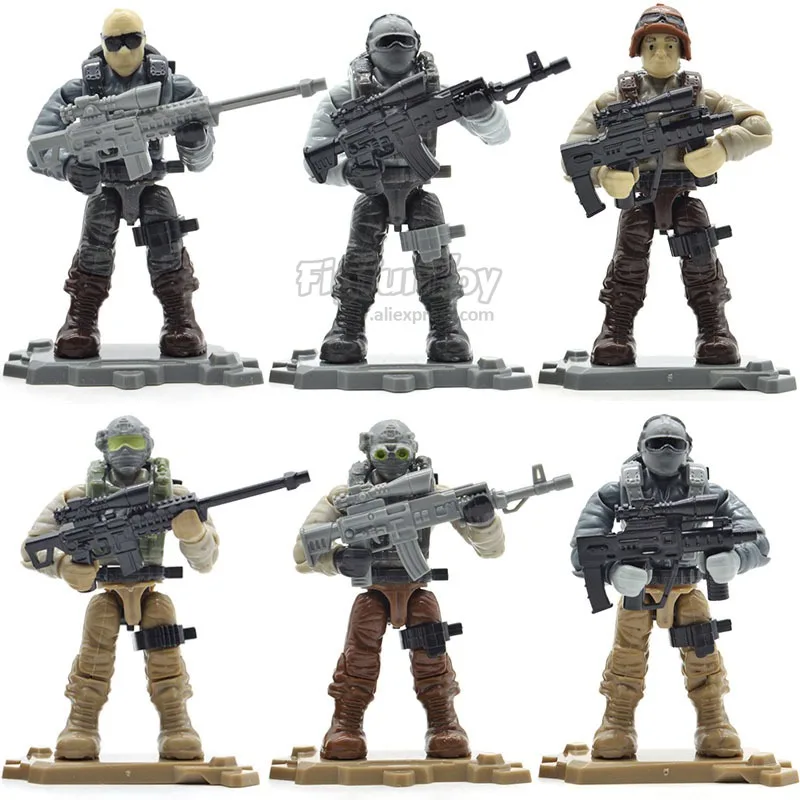 XJ997(6 figs) Набор для игры, армейские солдатики, Военная серия с оружием, вызов, телескоп, строительные блоки, кирпичи, игрушки для детей - Цвет: XJ997(6 figs)