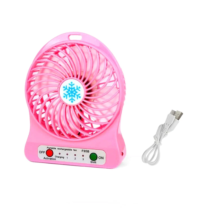 pink Летний мини-вентилятор милый портативный USB заряжаемый Настольный вентилятор 3 режима летний кулер для путешествий офисная настольная подставка - Цвет: pink