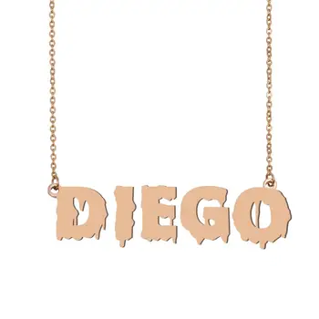

Diego Name Necklace , Cool Bloody Art Name Necklace for Halloween and Santa's Day Jewelry Gift for Kids Boys Girls