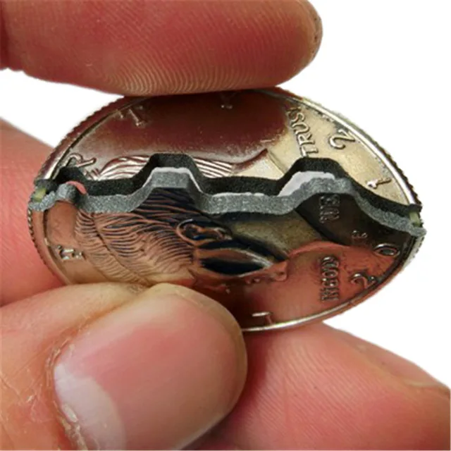 Magic Coins & Paper Money Bite Restored Illusion Coin For Magic Show Bitten Coin Half Dollar Magician Coin Dropshipping 1