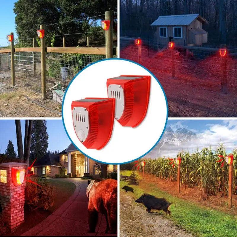 Solar Alarm Lamp Motion Sensor Security Alarm Home Siren Siren Dog Barking Gunshots Motion Sensor Detector System
