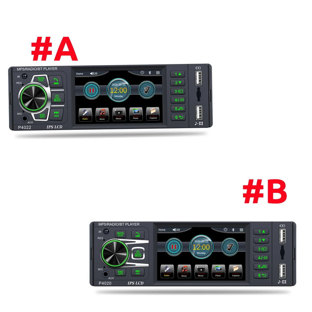 ESSGOO Car Radio 1 Din MP5 Player 3.8 Inch IPS Screen Autoradio Stereo FM Bluetooth Mirror Link Microphone Rear View Camera