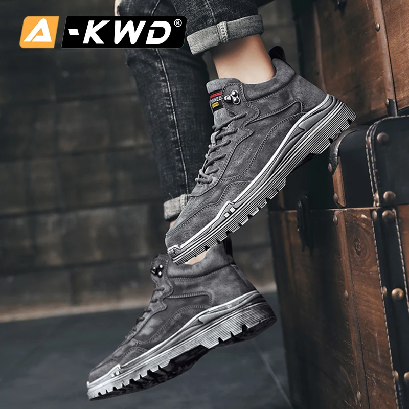 Модные кроссовки; Мужская обувь; chaussure homme; высокие рабочие ботинки; мужские осенние кожаные кроссовки; Мужская дышащая повседневная обувь