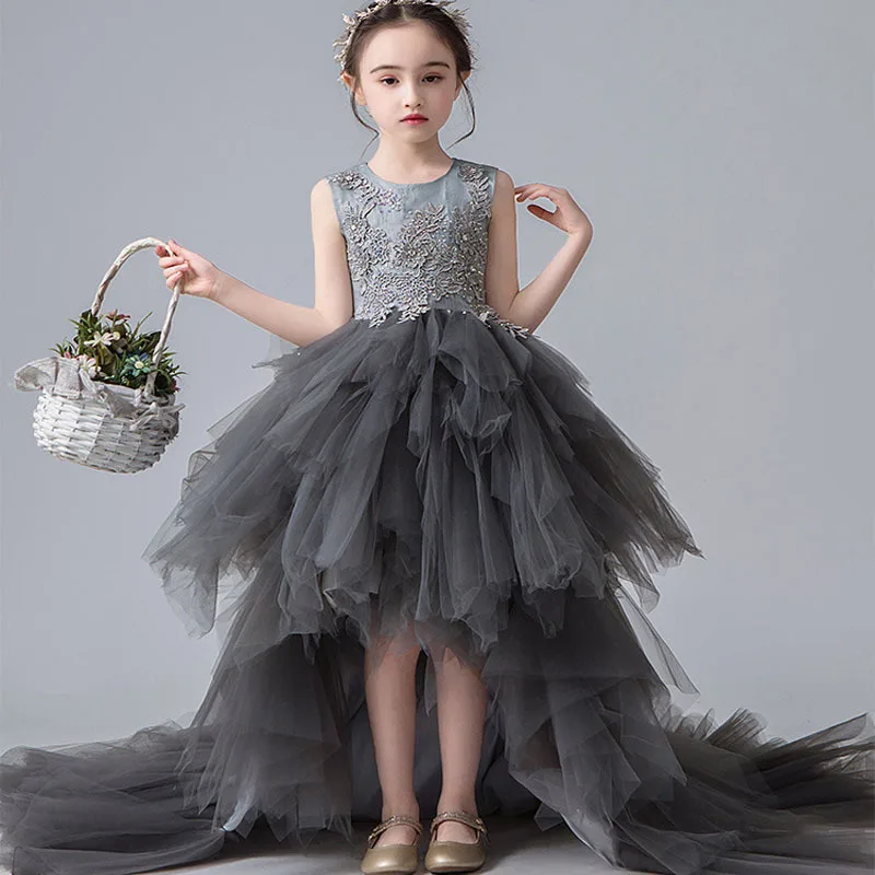 Детское платье для дня рождения; платье принцессы; платье с цветочным рисунком для девочек; Фея Длинные; платье для сцены; платье для
