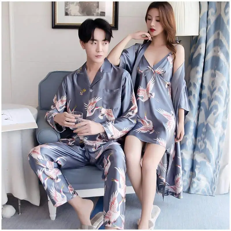 Regular store Lovers Ice Ranking TOP18 Silk Men Pajamas Casu Set Fashion Summer 2pcs