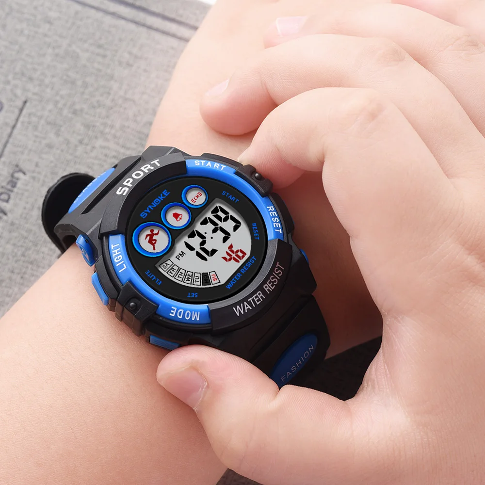 

Kids Watches Boys Girls Digital Children Watch 50M Waterproof Sport Student Wristwatch SYNOKE 9802