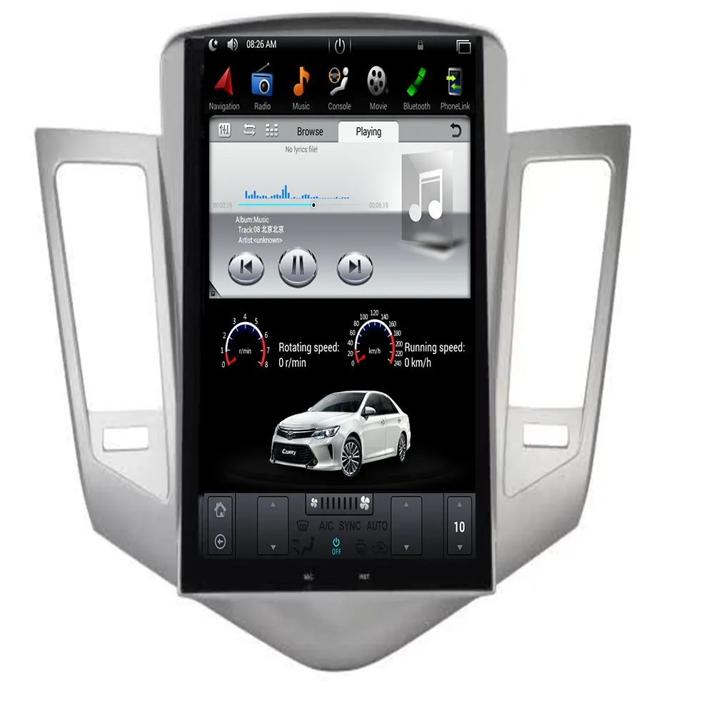 Perfect Tesla Style Android 9.0 Car Radio GPS Navigation DVD Player Stereo Headunit for Chevrolet Cruze 2009-2013 2 Din CarPlay OBD WIFI 1