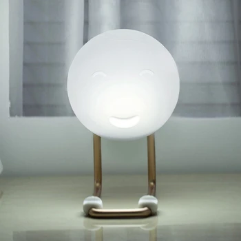

Hapeisy Bedroom Bedside Light Silicone Baby Led Night Light Round Smile Ball Shape Kid Toy Lights Bedside Night Lamp Gifts