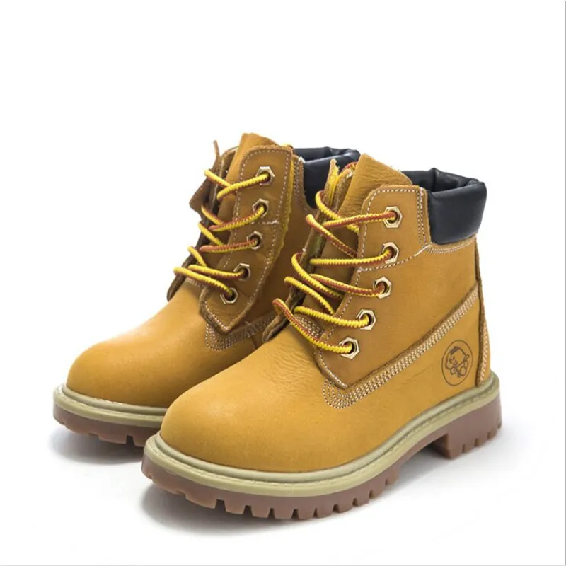 

NEW 2019 Girls Leather Boots Boys Shoes Spring Autumn Leather Children Boots Fashion Toddler Kids Boots Warm Winter Boots