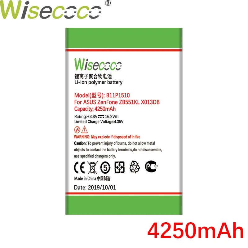 WISECOCO Новинка 4250 мАч B11P1510 батарея для ASUS ZenFone Go tv ZB551KL X013DB мобильный телефон с номером отслеживания