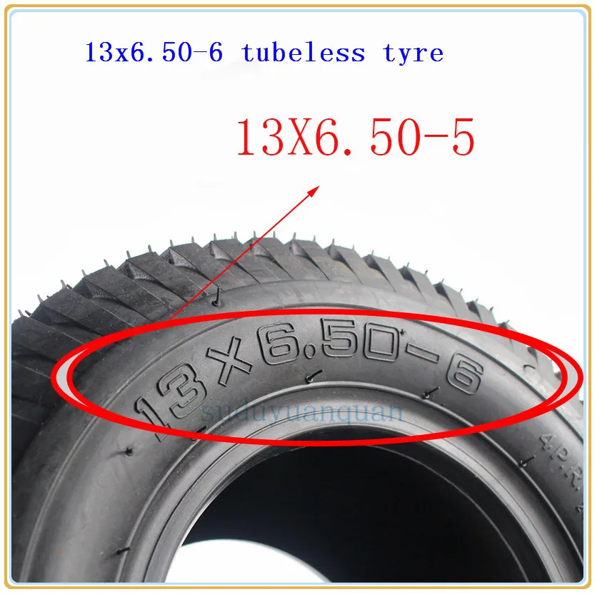 13 inch Vacuum Widening tire 13X6.50-6 inch tubeless tyres fits for Tourist Vehicle Four-wheel Beach Car ATV Go-kart wheel