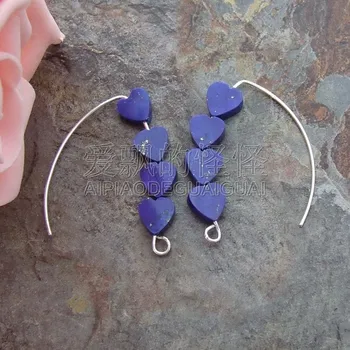 

E102315 Natural Heart-shaped Lapis Earring