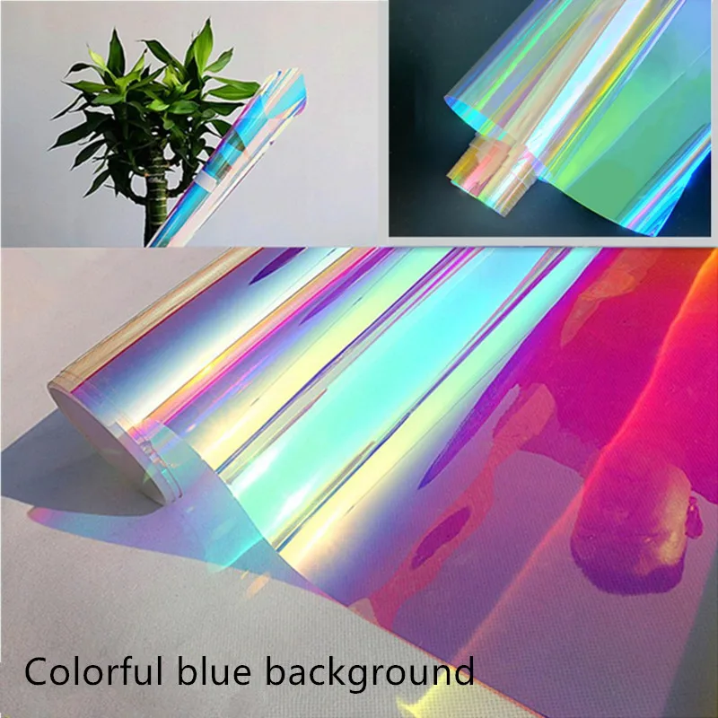 Цветная самоклеящаяся оконная пленка симфоническая Лазерная цветная