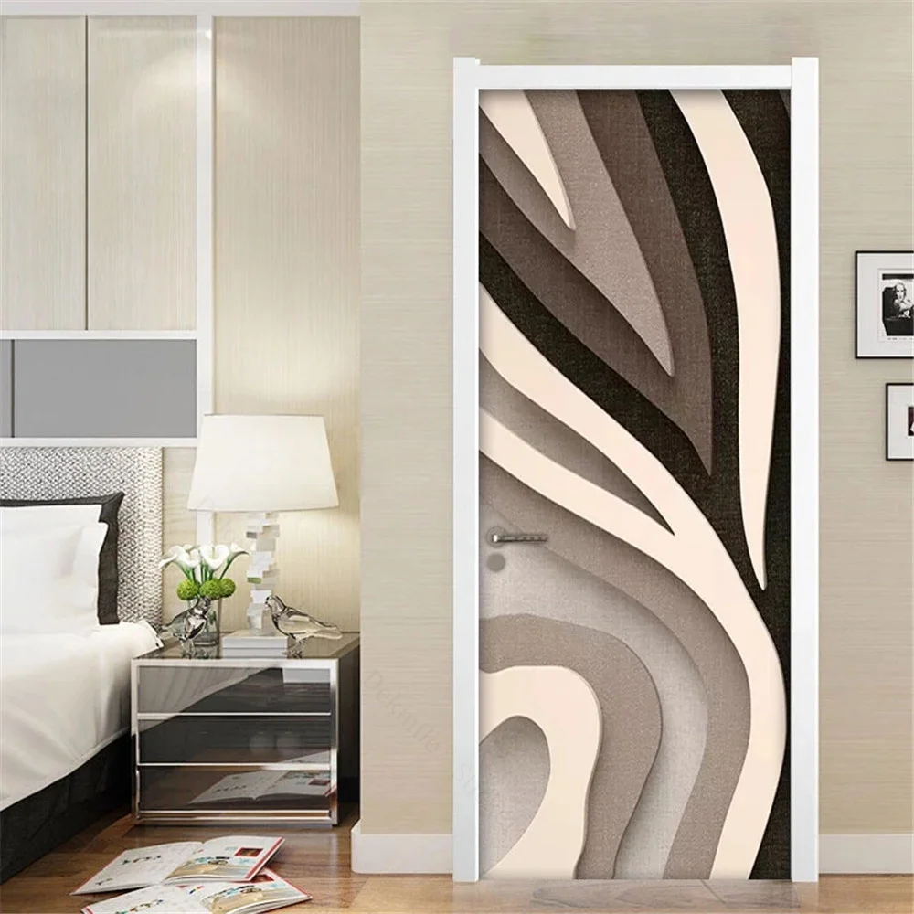 Pérola Linhas Abstratas Porta Decor Adesivos, Entrada