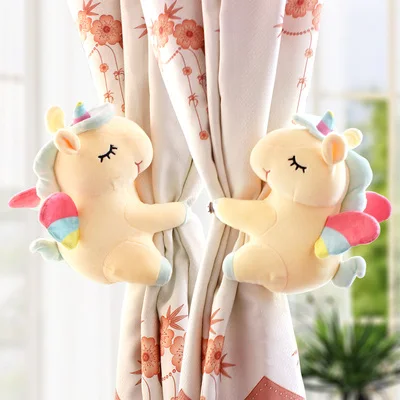 2pcs Unicorn Window Curtain Hook Straps Bedroom Buckle Hangers Belt Tieback Buckle Kids Children Bedroom Decorative Accessories - Цвет: G