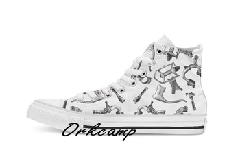 

Vintage Bike Components Custom Casual High Top lace-up Canvas shoes sneakers Drop shipping