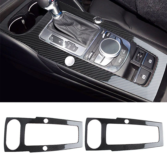 Couvercle de cadre de panneau de changement de vitesse de console centrale  en fibre de carbone ABS, style de voiture pour Audi A3 2014 2015 2016 2017  2018 2019 LHD