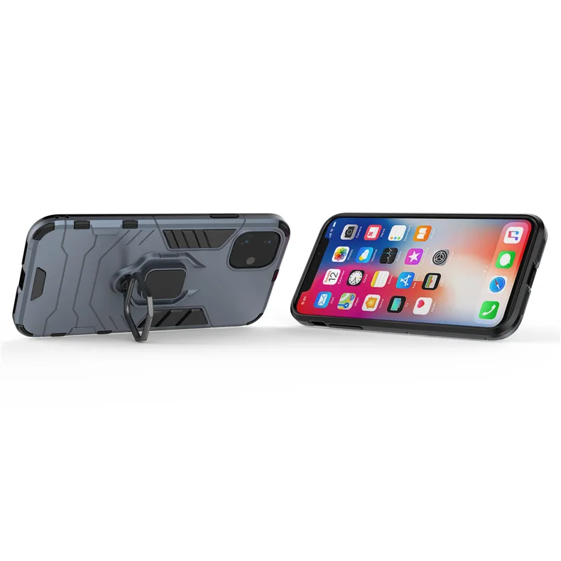 KISSCASE ударопрочный чехол для iPhone 6 6S 7 8 Plus XS чехол для iPhone X 5 5S Se XS Xs Max XR палец кольцо держатель чехол для телефона