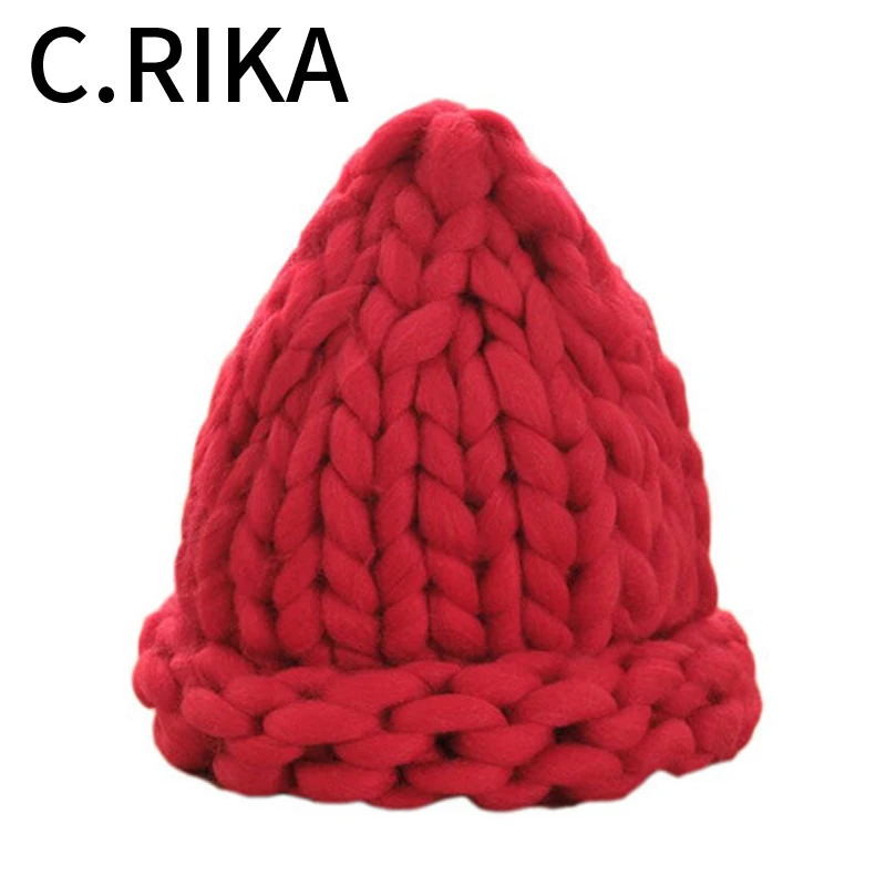Женская мода осень зима вязаная шапка твист грубые линии Skullies Beanies женские уличные теплые лыжные зимние шапки Панама