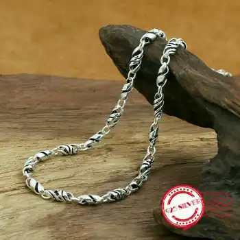 

S925 sterling silver men's necklace personalized fashion jewelry bamboo handmade one hundred with chain 2018 new gift to send