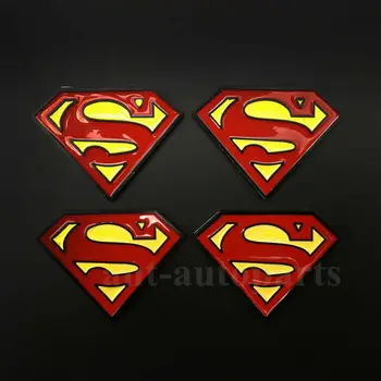 

4pcs Metal Chrome Superman Logo Badge Trunk Emblem Decal Sticker Car Motorcycle