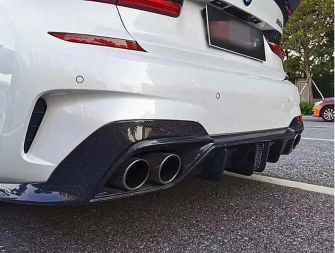 С лампой из углеродного волокна задний бампер спойлер для губ диффузор Крышка BMW