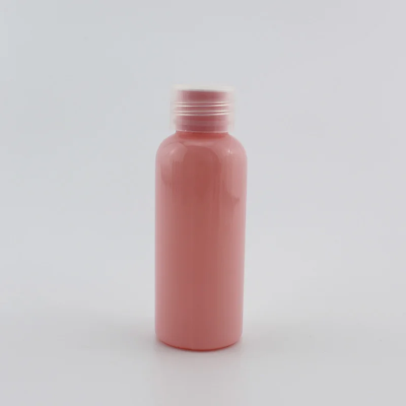 Pink Bottle Clear 50 мл X 50 синий пластиковый флакон для косметики Пустые контейнеры жидкое косметическое средство бутылки с винтовой крышкой, дорожные бутылочки набор - Цвет: Pink Bottle Clear