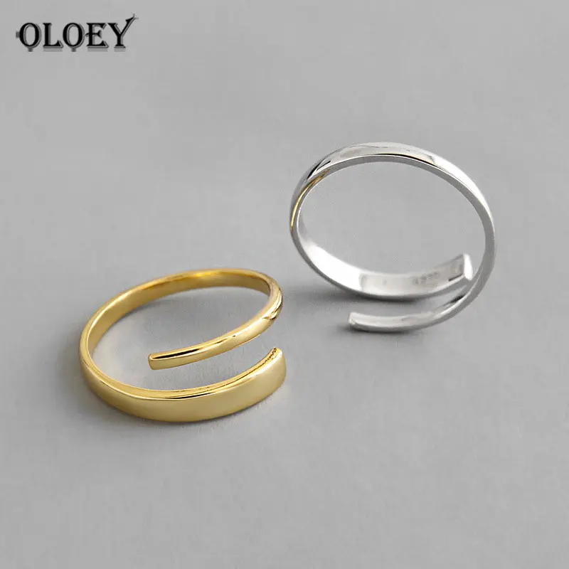 OLOEY,, настоящее 925 пробы, серебряные, открытые кольца для женщин, Корея, INS, простой крест, Двухслойное кольцо на палец, Прямая поставка YMR969