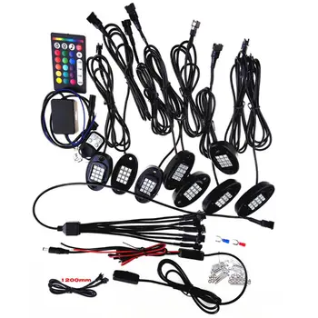 

RGB LED Rock Lights for Motorcycle，96 LEDs Multicolor Underglow Neon Light Kits