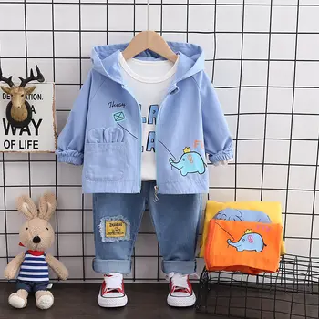 

New Autumn Baby Fashion Clothes Children Boys Cartoon Hoodies T Shirt Girls Pants 3pcs/set Spring Kids Infant Casual Sportswear