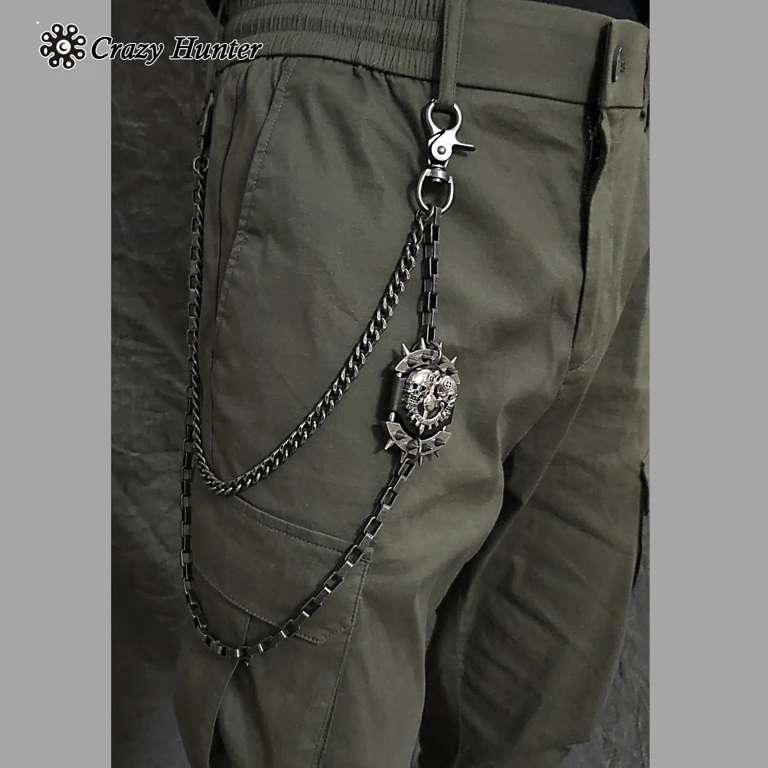 

Skull Hip Hop Punk Keychain Biker Wallet Chain
