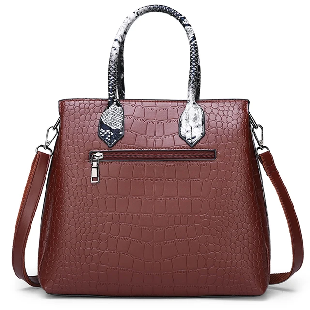 Women\'s bag luxury brand designer high quality classic crocodile pattern handbag 6