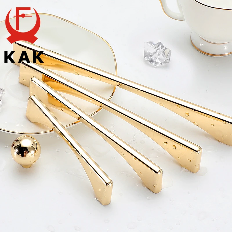 Золотая Ручка для шкафа KAK Nordic Bright однотонные ручки ящиков кухонные дверей