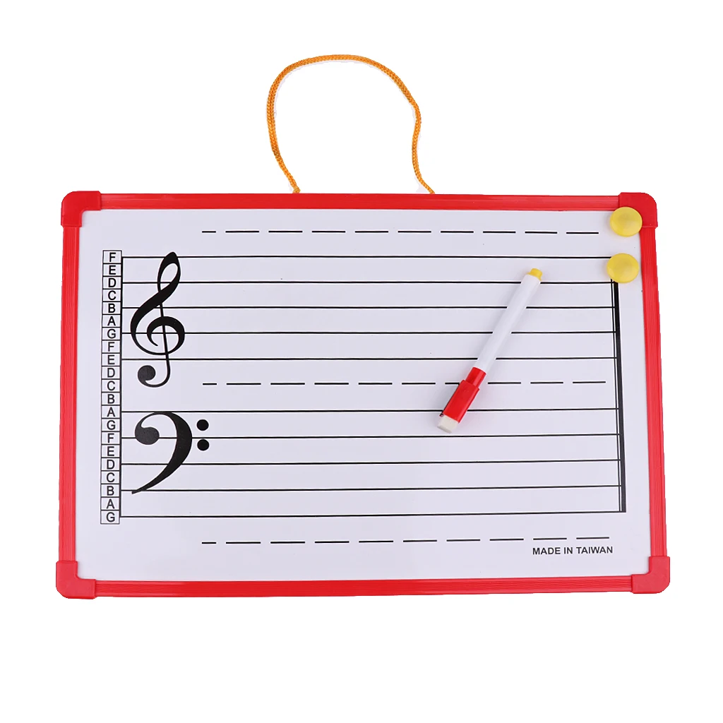 

Music Notation Whiteboard Dry Erase Board with Music Staff Magnet Music Theory Instruction Board 35x25cm