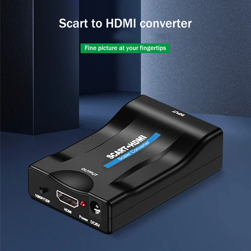  1080P Scart Al Convertitore di HDMI Audio Video Adattatore con Adattatore di Ricarica Cavo Per HDTV