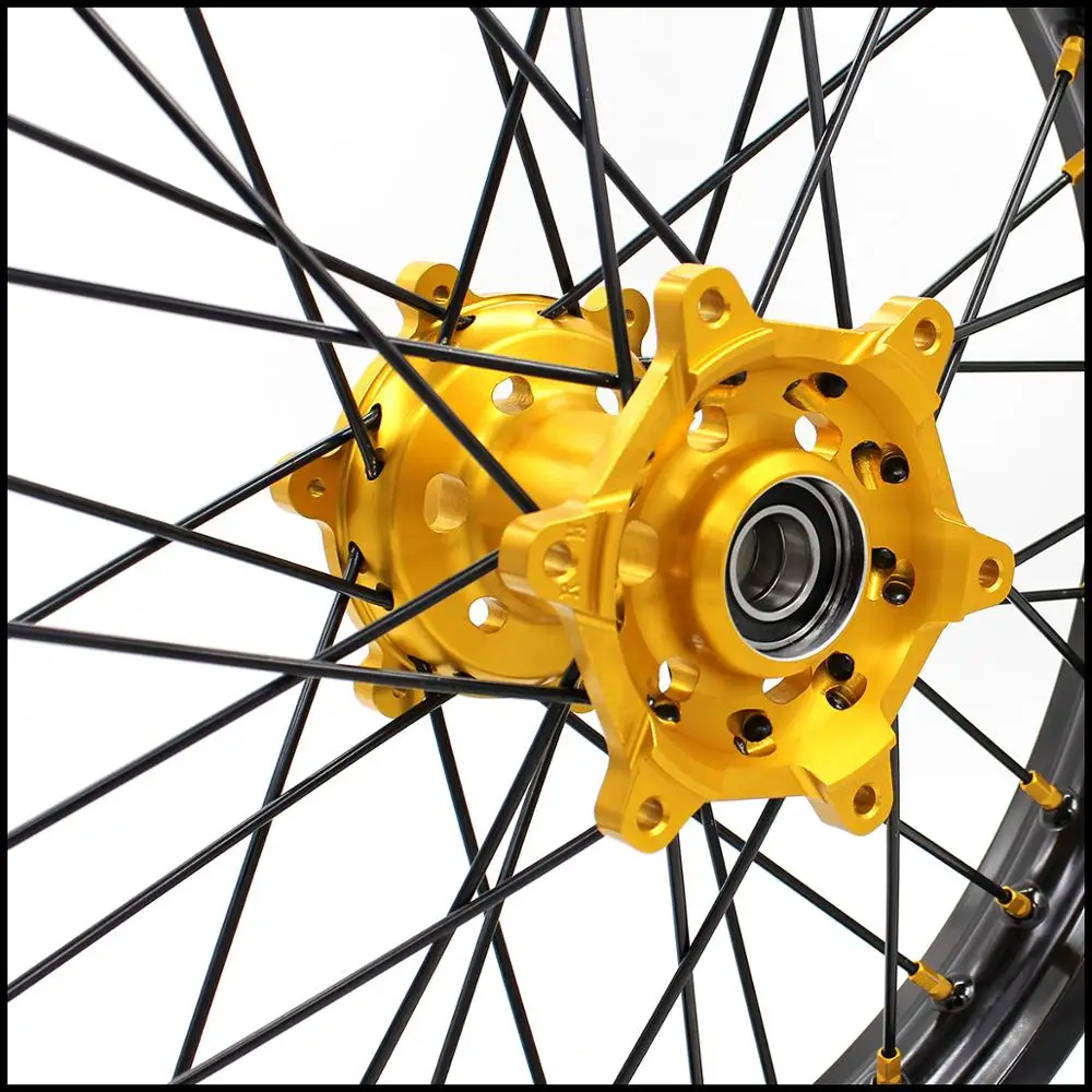 21/18 Мотоцикл обода порванные Enduro колеса Набор для SUZUKI RM125 RM250 1996 2000 золотые соска