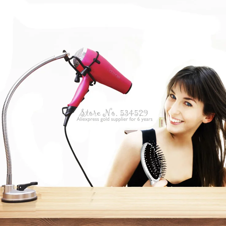 5%Hand Free Hair Dryer Holder Removable Sucker Dryer Holder Stand Rack Bathroom Hair dryer Organizing Stand Adjusts and Swivel
