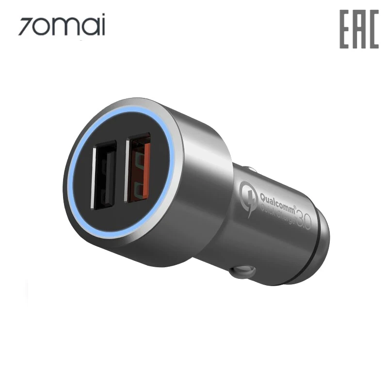 Автомобильное зарядное устройство 70mai QC 3 0 с двумя USB-портами Car Charger | Автомобили и