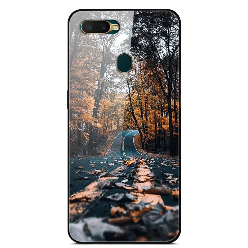 Для Funda OPPO AX7 чехол закаленного стекла задний жесткий чехол для OPPO A7 A 7 A X7 AX 7 Чехол OPPO AX7 CPH1901 защитный бампер для телефона Coque - Цвет: 30