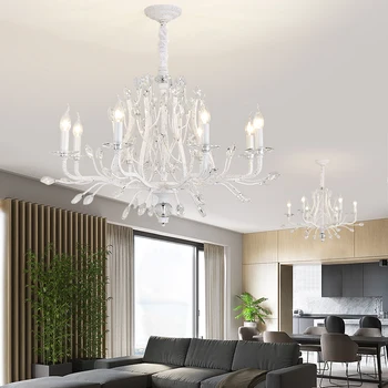 

Lustre Vintage Chandelier Crystal Lighting Living Room Bedroom Chandeliers Loft Retro Home Decor Lustres Cristal Light Fixture