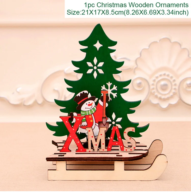 Large Snowman Huiran Merry Christmas, Санта-Клаус, лося, украшения, деревянные елки, украшения для дома,, Рождественский Декор, подарок на год - Цвет: Large Snowman