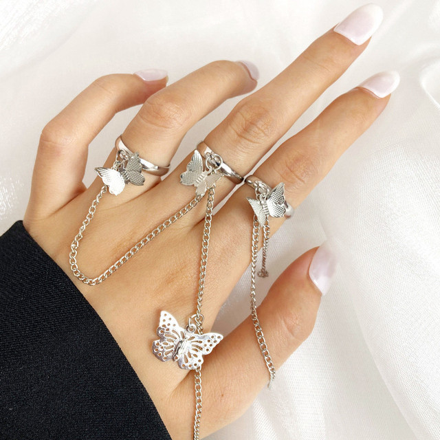Color Hollowed Heart Shape Open Ring Set Design Cute Fashion Love Jewelry For Women Girl Gifts Adjustable Birthday Party