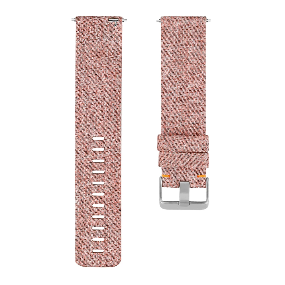 pink 1 шт. красочные прочный нейлон холст часы ремешок Замена для Fitbit Versa 2 Смарт аксессуары - Цвет: pink
